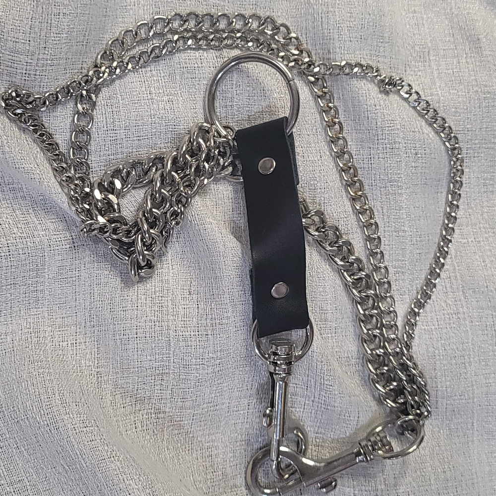 Silver and Black Chain Keychain
